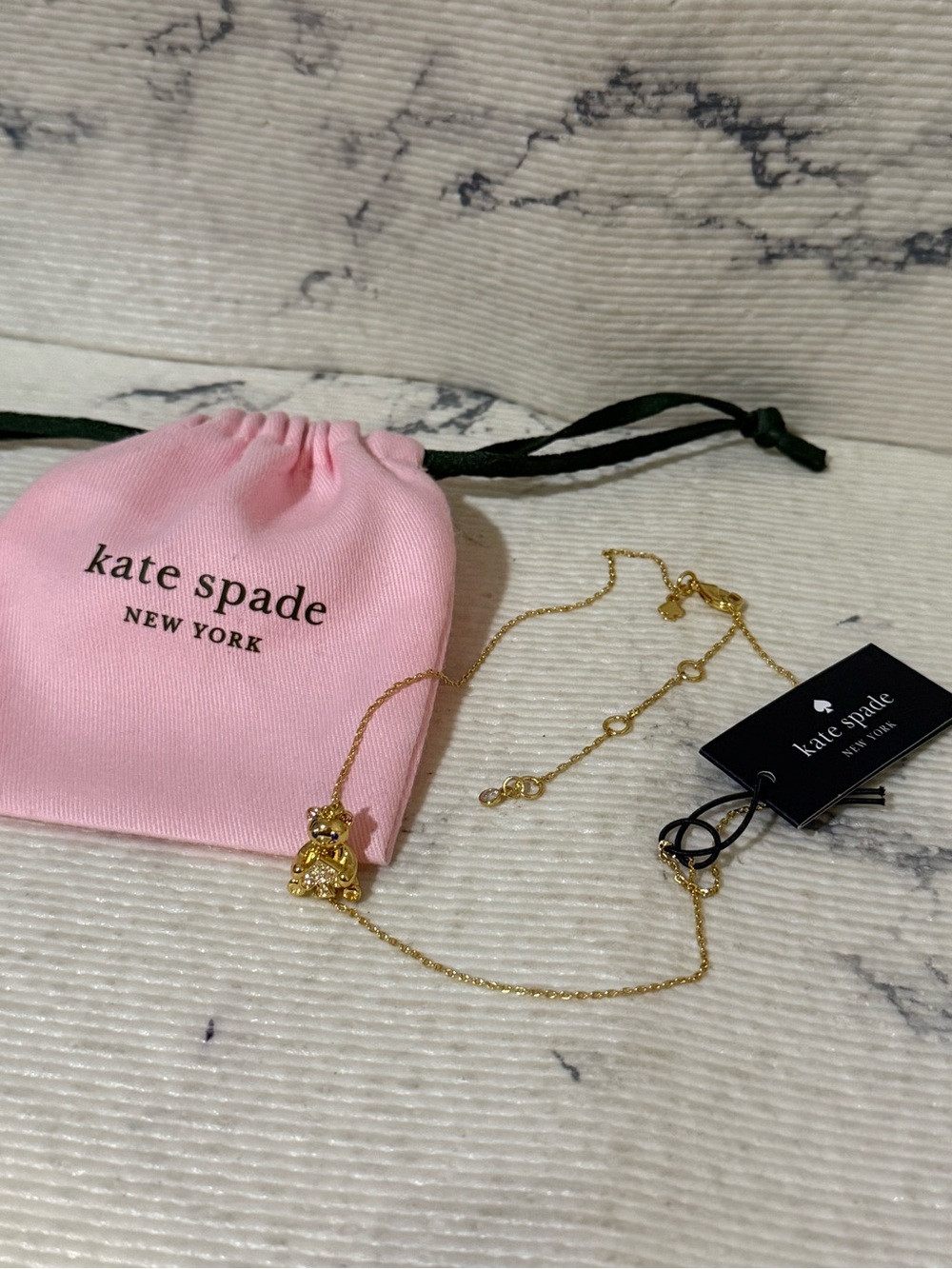 Kate Spade: Oh What Fun Spade Teddy Bear Pendant Necklace - Picture 4 of 7